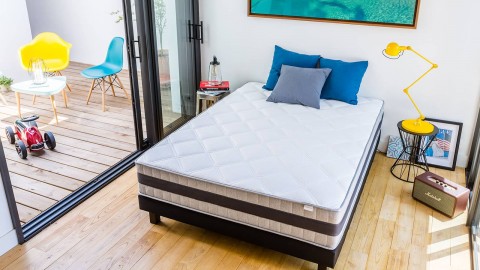 HBEDDING - Ensemble matelas mémoire + sommier 140x190 Memo Luxe Hbedding -  Mousse haute densité + mémoire de forme