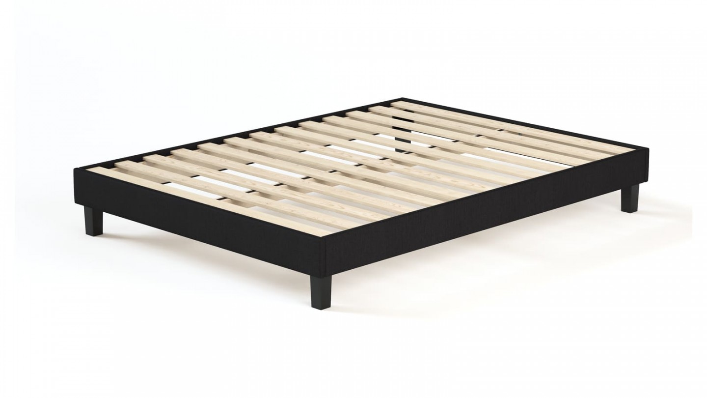 Ensemble lit Paco effet chêne 140x190 + Matelas à ressorts ensachés Spring  Plus 22 cm - Homifab