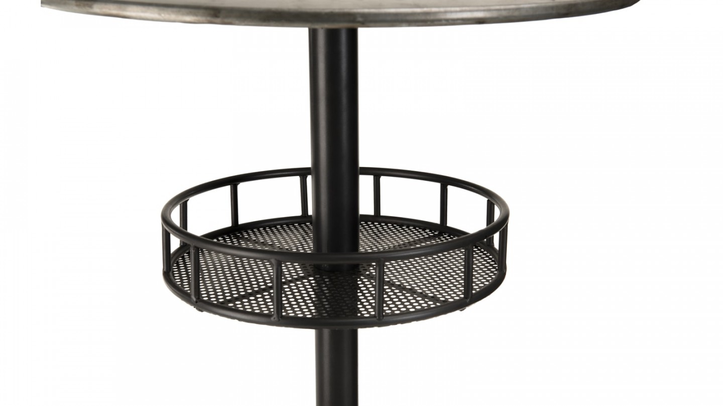 Table de bar ronde plateau en zinc piètement métal - Collection Helena