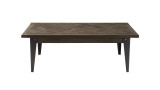 Table basse 120x65cm en pin marqueté piètement métal - Dorrie