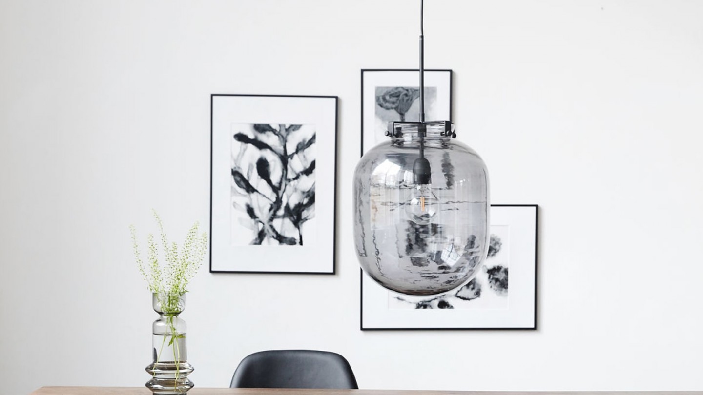 Suspension en verre gris - Collection Ball - House Doctor
