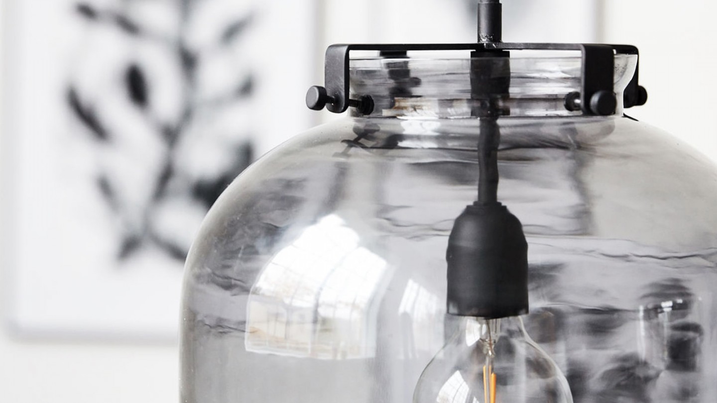 Suspension en verre gris - Collection Ball - House Doctor