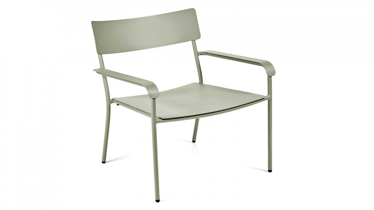 Lot de 2 fauteuils avec accoudoirs en aluminium vert - Collection August