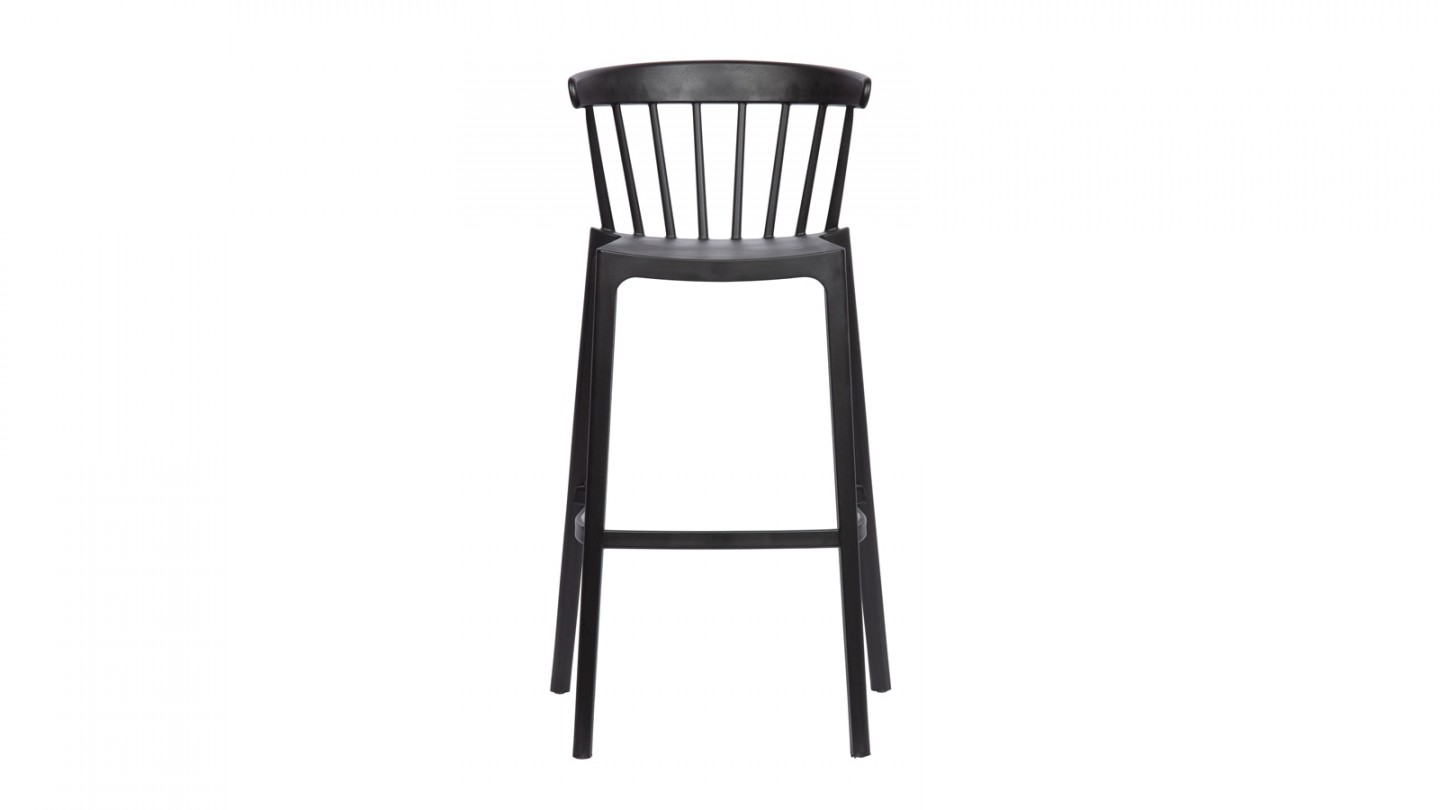 Lot de 2 tabourets de bar en plastique noir - Collection Bliss - Woood