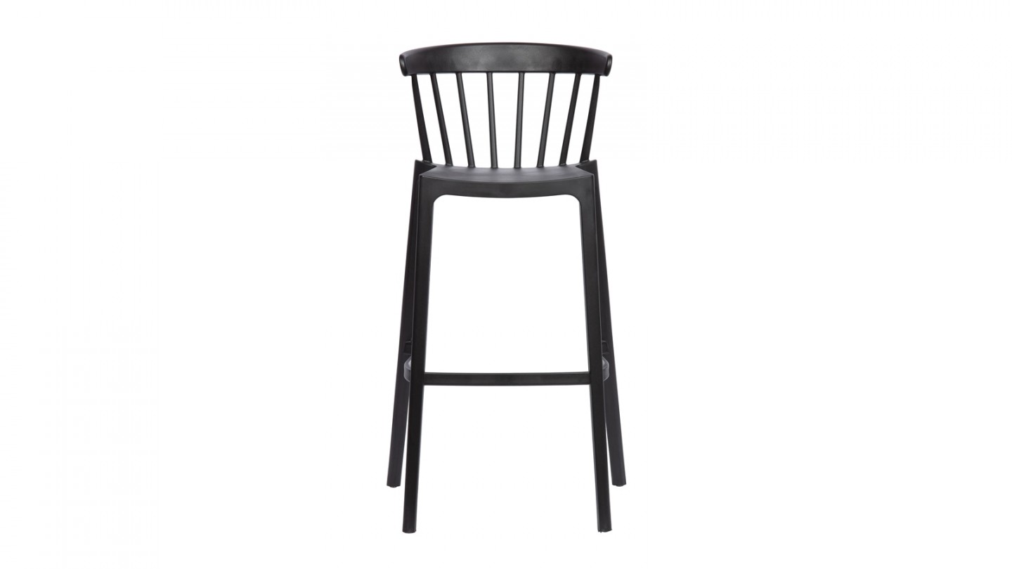 Lot de 2 tabourets de bar en plastique noir - Collection Bliss - Woood