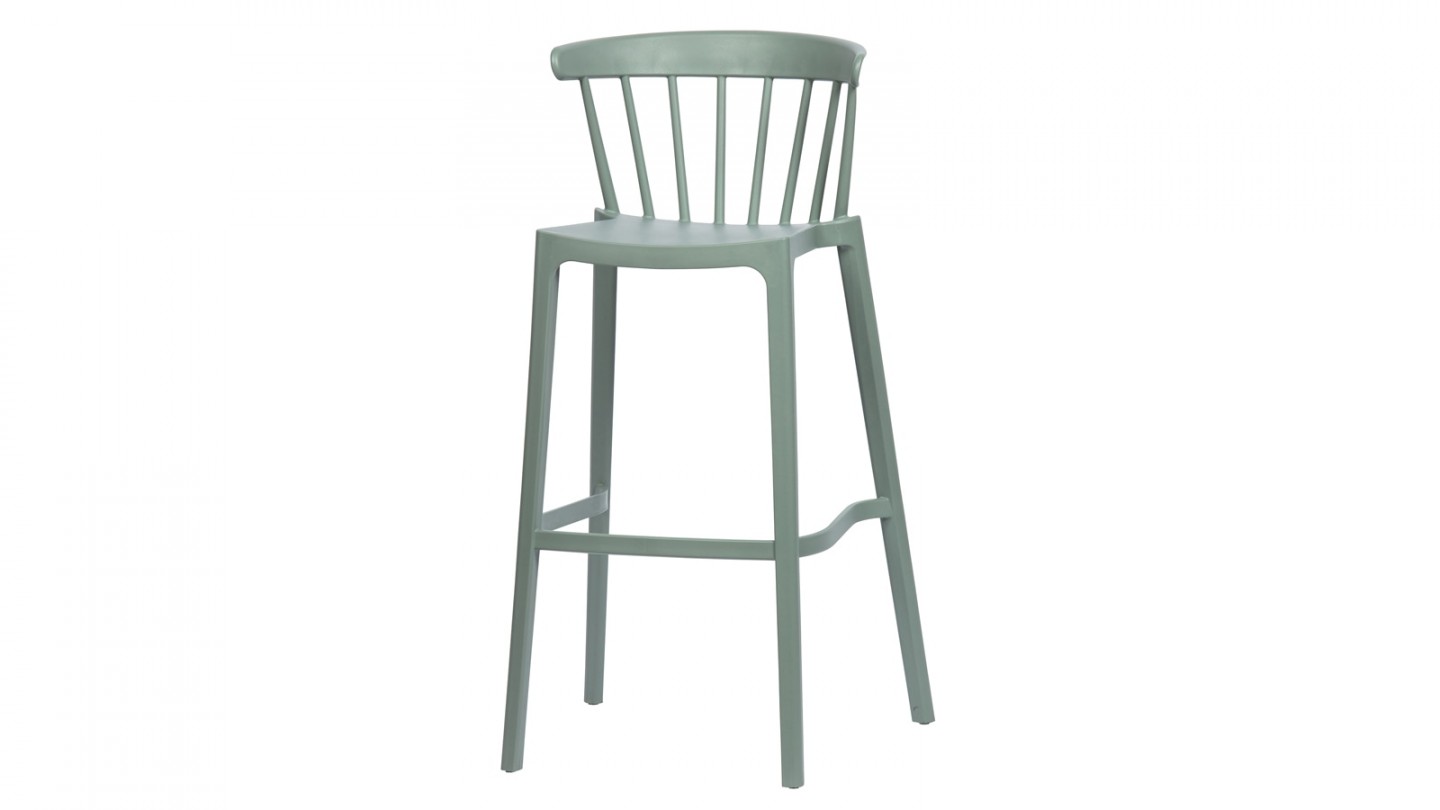 Lot de 2 tabourets de bar en plastique vert jade - Collection Bliss - Woood