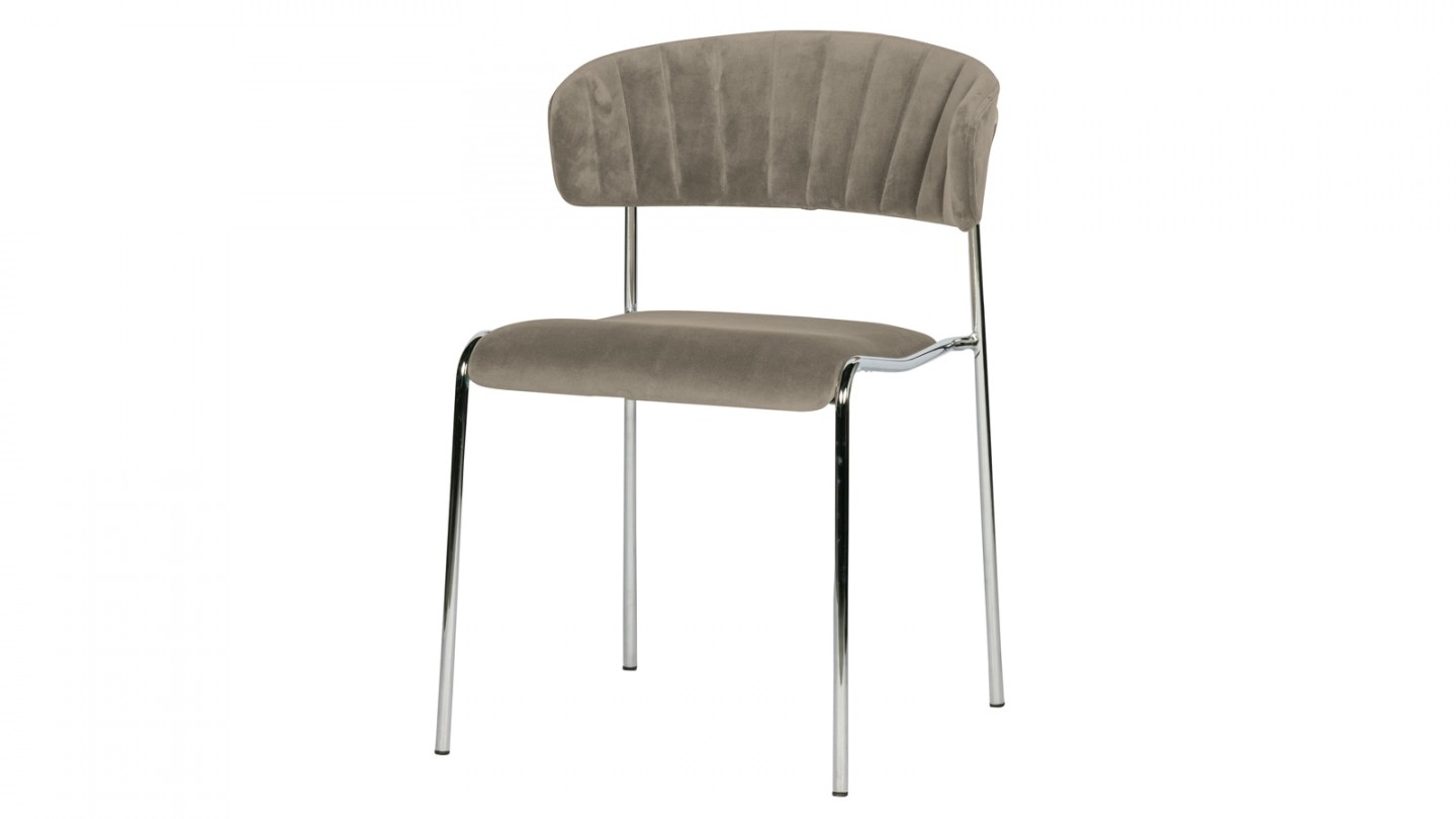 Lot de 2 chaises en velours pale - Collection Twitch - BePureHome