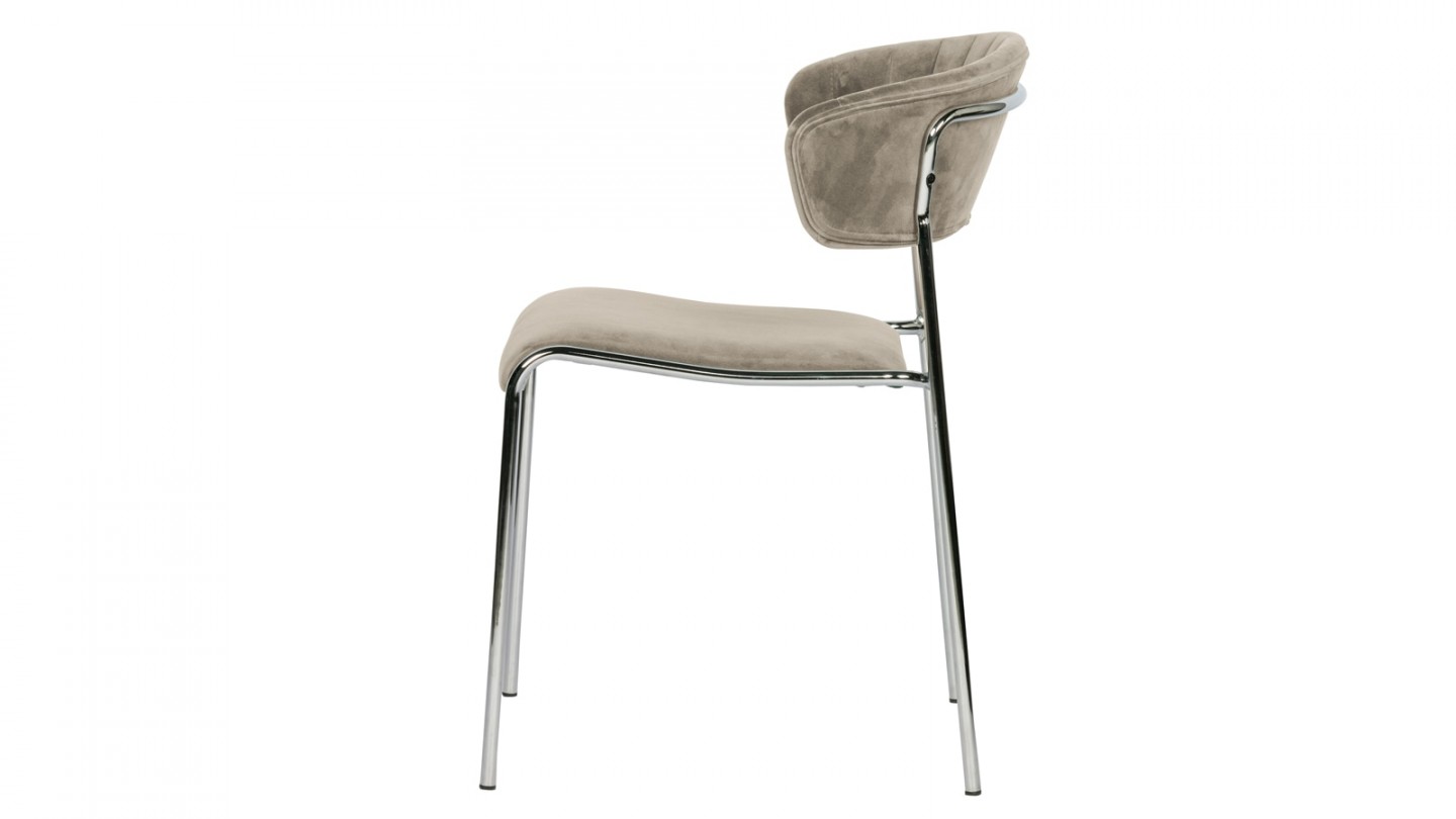 Lot de 2 chaises en velours pale - Collection Twitch - BePureHome