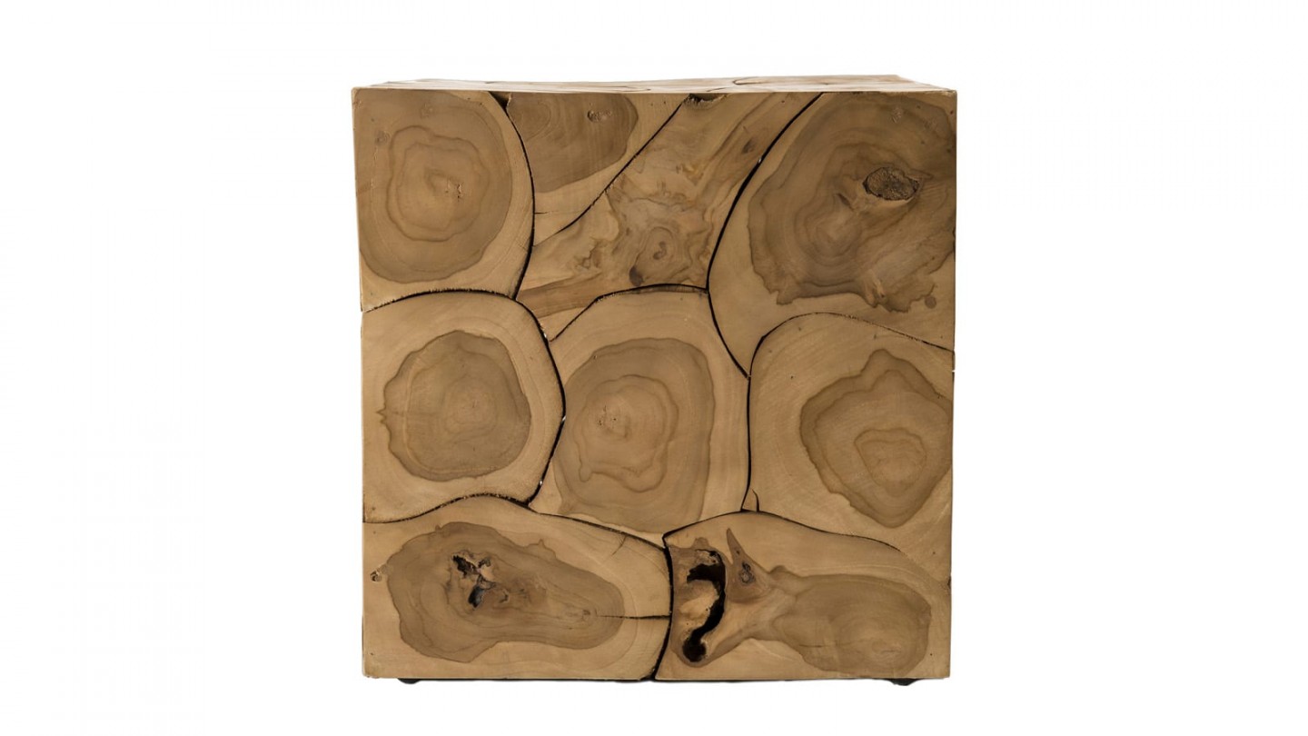 Table d'appoint cube en teck mozaïc - Collection Sam
