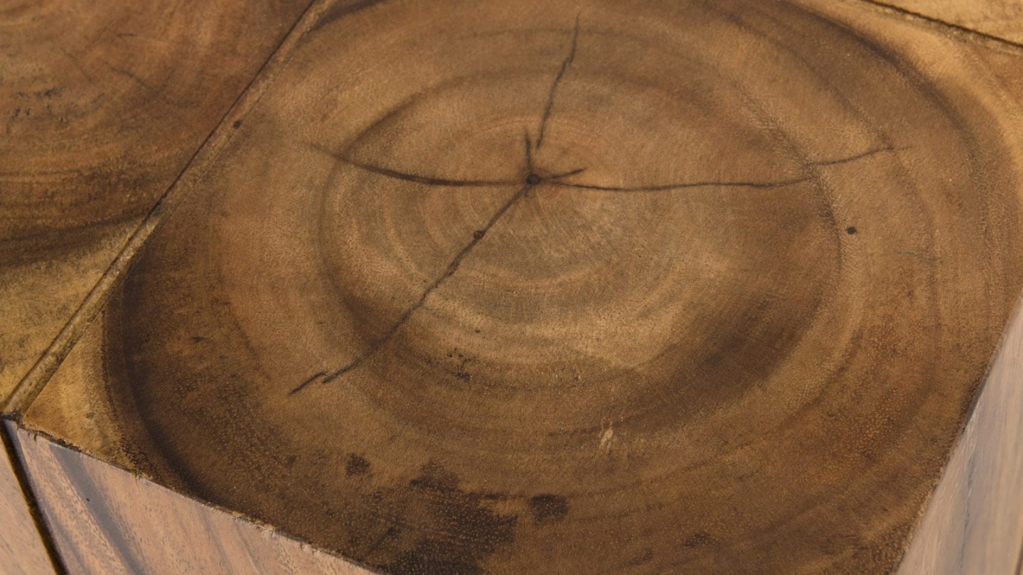 Table d'appoint carrée haute en bois suar - Collection Sam