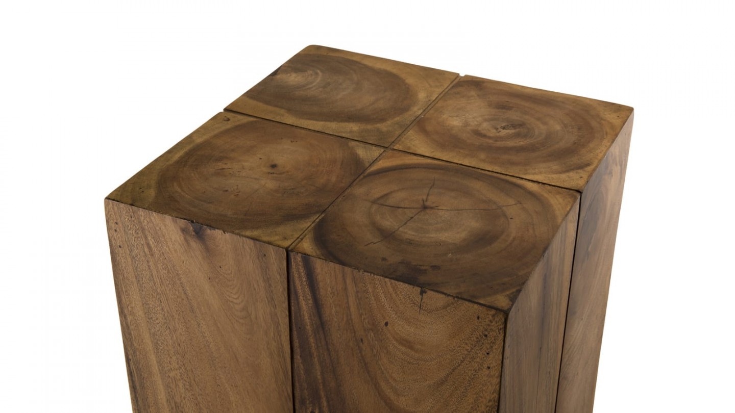 Table d'appoint carrée haute en bois suar - Collection Sam
