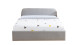 Lit coffre scandinave 160x200 gris clair avec tête de lit + sommier à lattes - Collection Lena