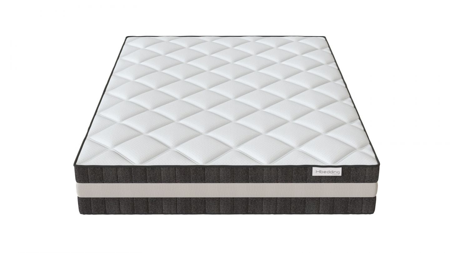 Matelas ressorts ensachés 140x190 Spring Luxe Hbedding - Mousse ergonomique haute densité et ressorts ensachés.