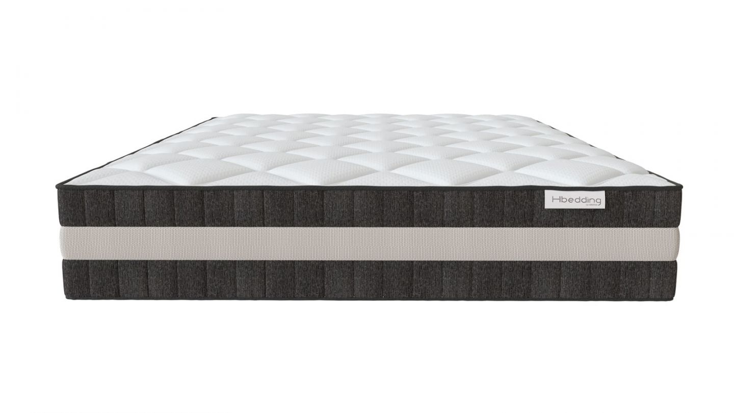 Matelas 160x190 visco spring, ressorts ensachés et mousse hr haute densité, epaisseur 26 cm