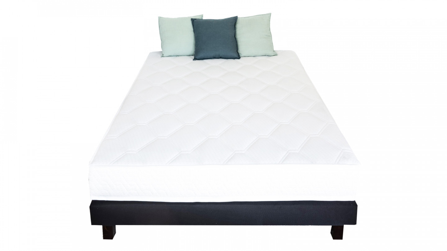 Ensemble matelas ressorts + sommier 160x200 Spring Confort Hbedding - Mousse ergonomique et ressorts ensachés.