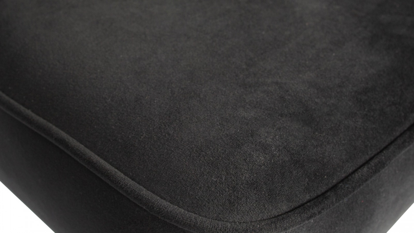Tabouret de bar 65cm en velours noir - Collection Vogue - BePureHome