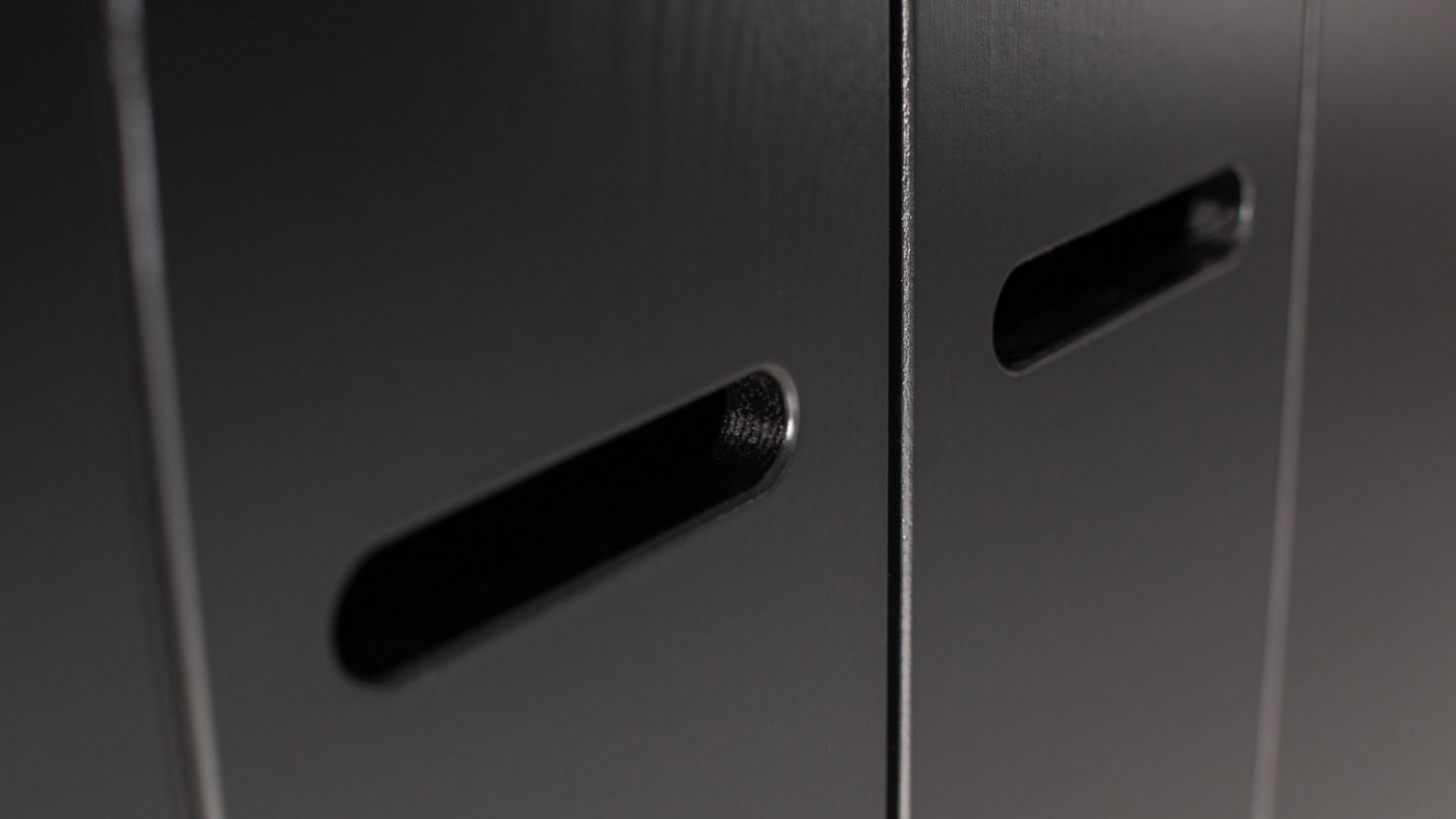 Armoire 2 portes 2 tiroirs en pin noir - Collection Connect - Woood