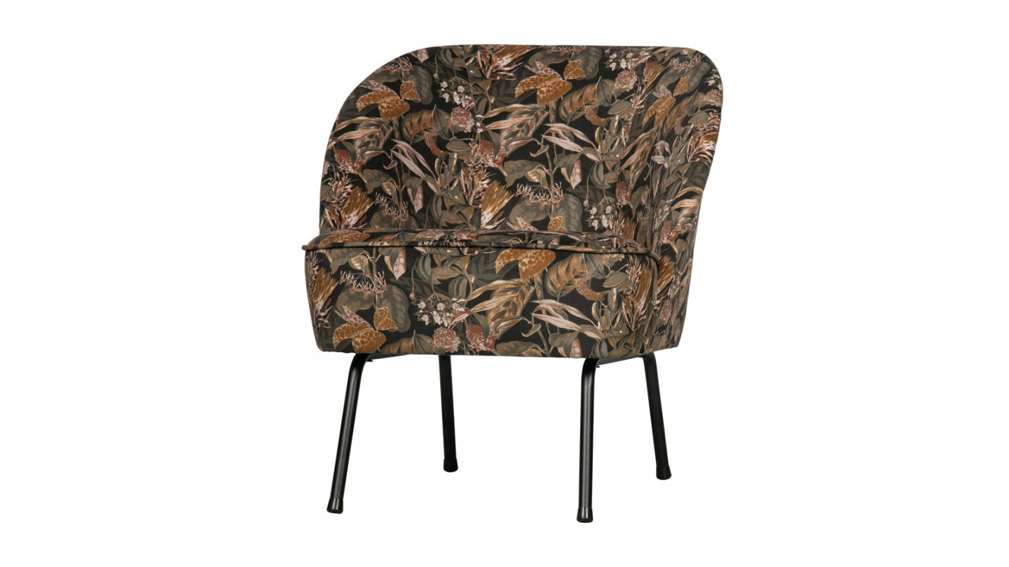 Fauteuil en velours imprimé floral - Collection Vogue - BePureHome