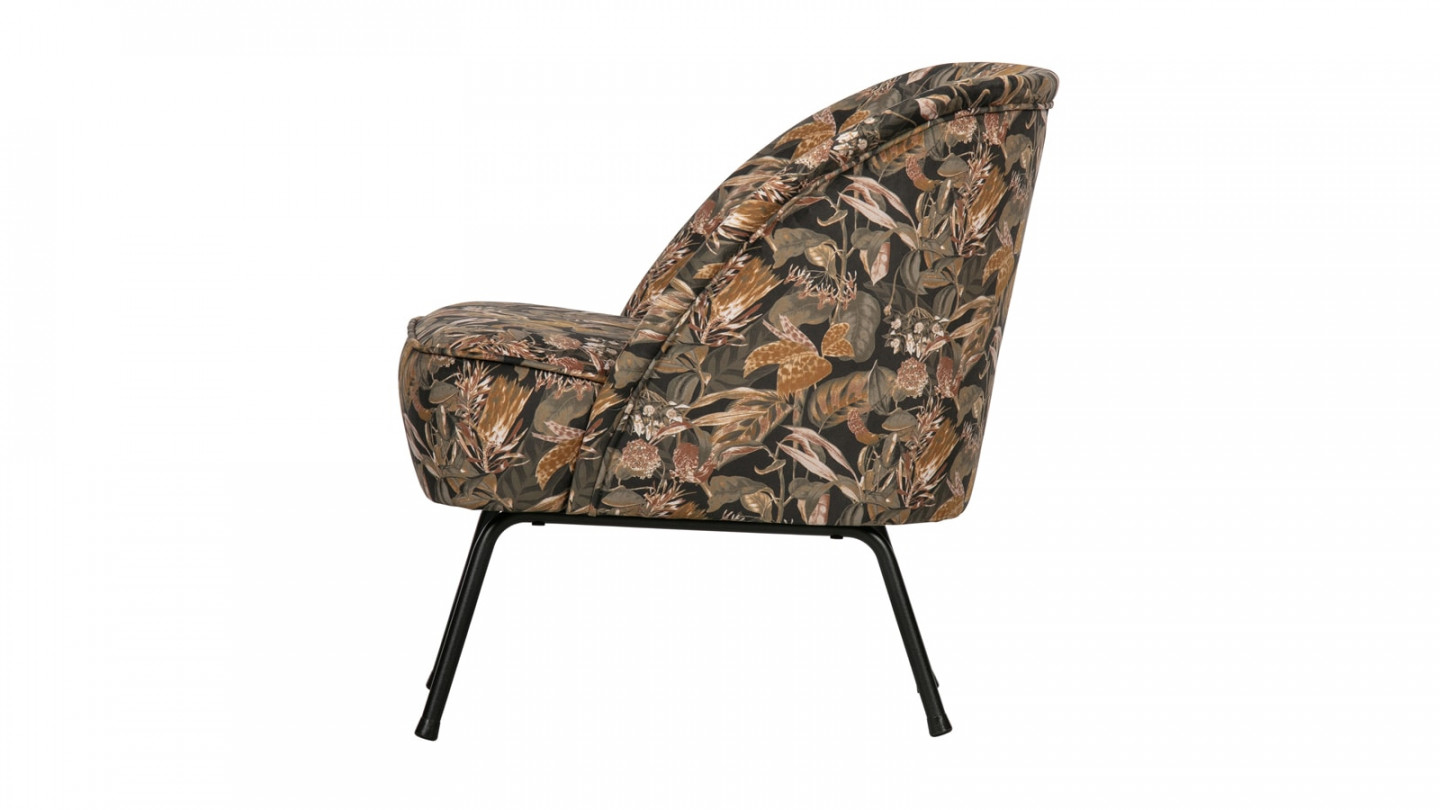 Fauteuil en velours imprimé floral - Collection Vogue - BePureHome
