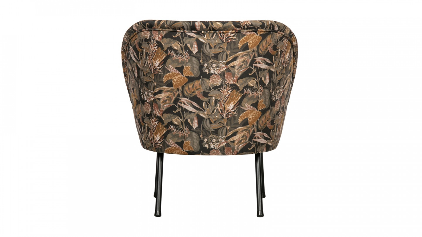 Fauteuil en velours imprimé floral - Collection Vogue - BePureHome