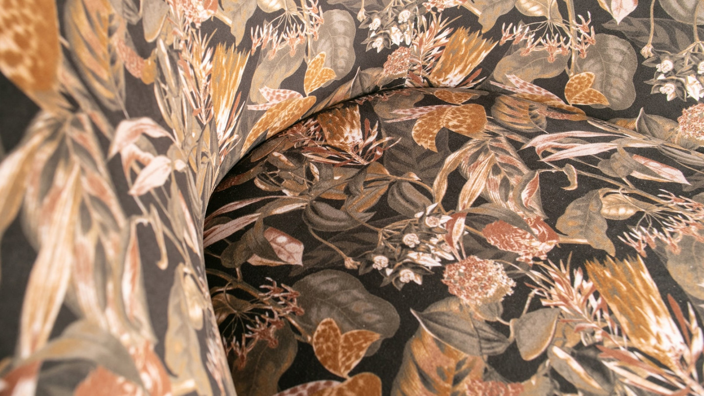 Fauteuil en velours imprimé floral - Collection Vogue - BePureHome