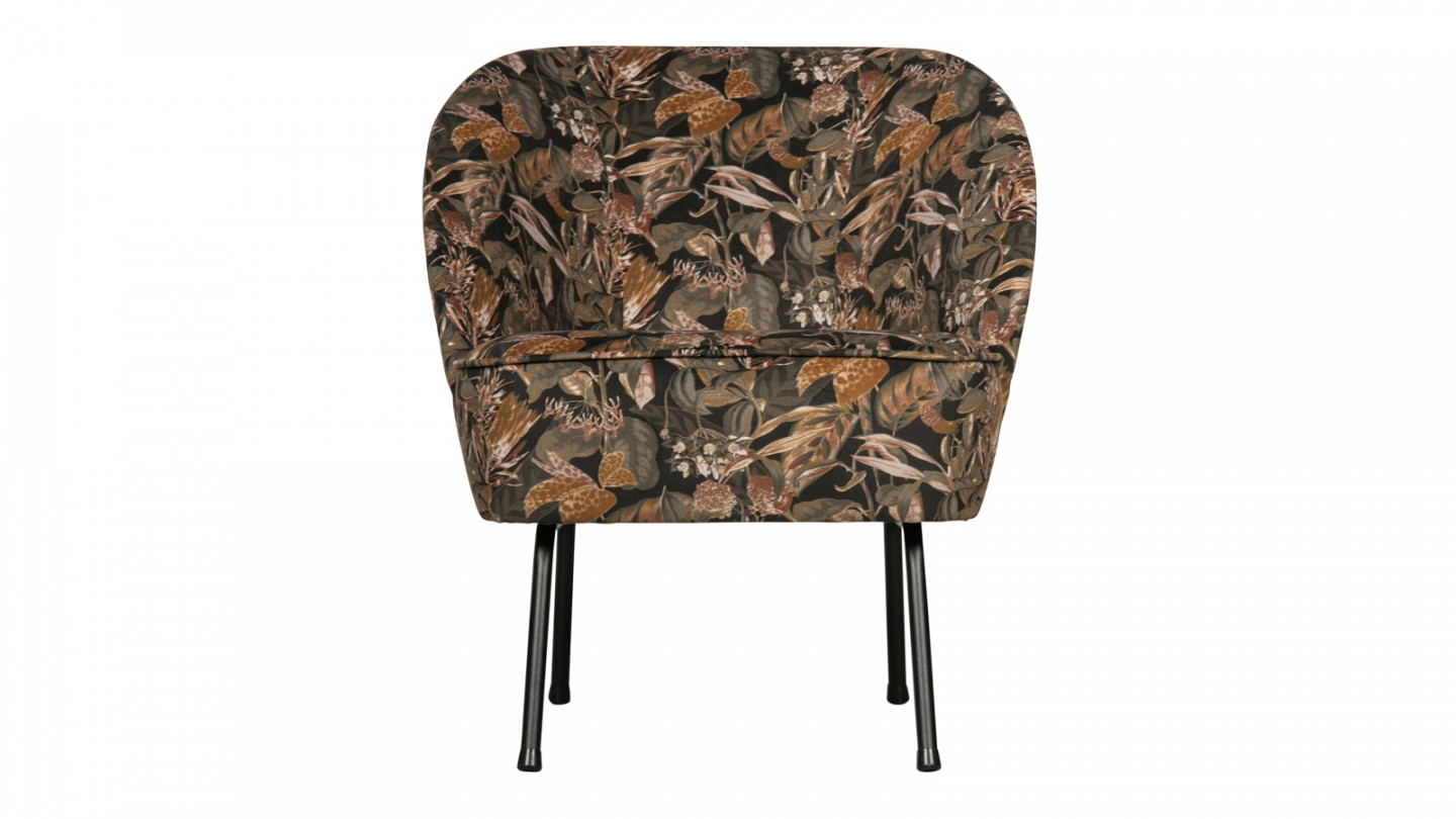 Fauteuil en velours imprimé floral - Collection Vogue - BePureHome