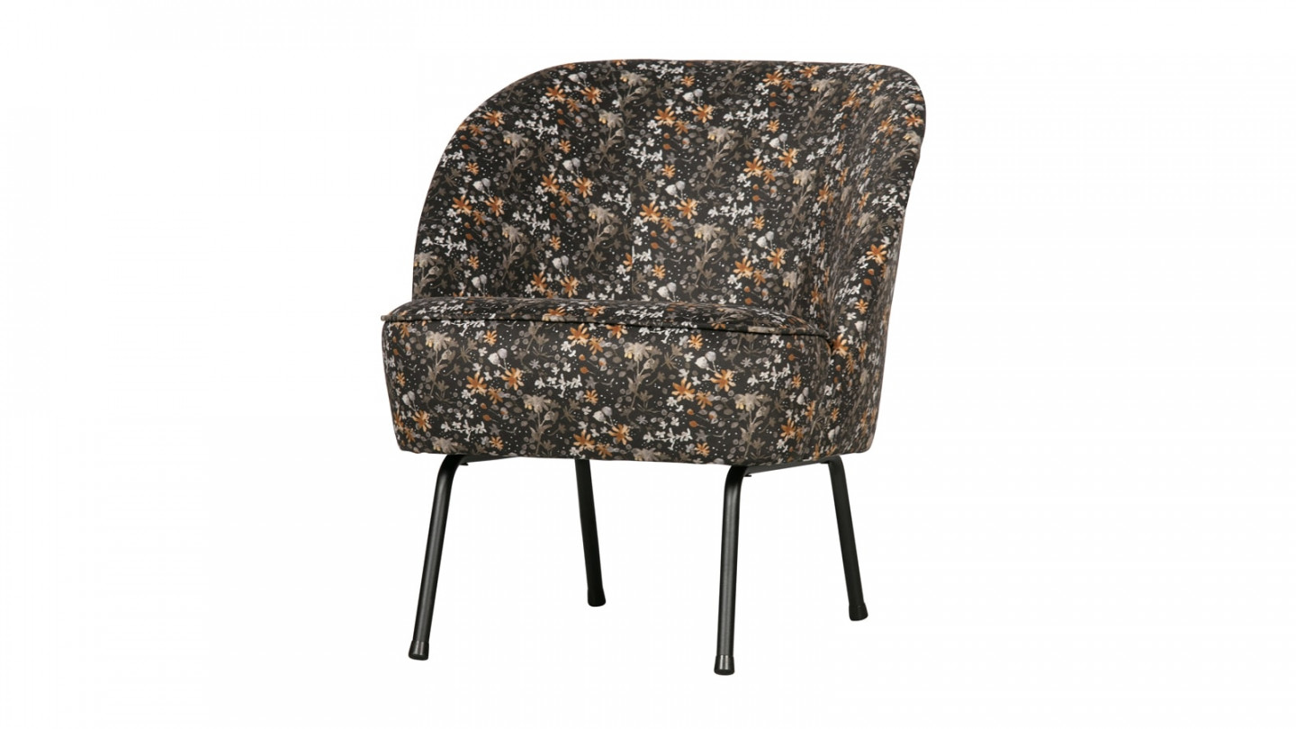 Fauteuil en velours imprimé aquarelle - Collection Vogue - BePureHome