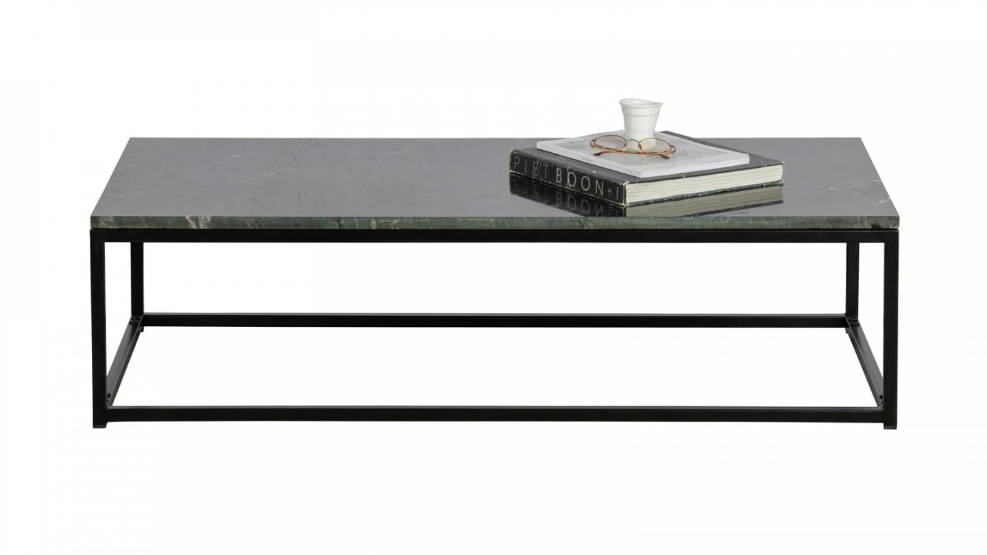 Table basse en marbre et métal noir - Collection Mellow - BePureHome