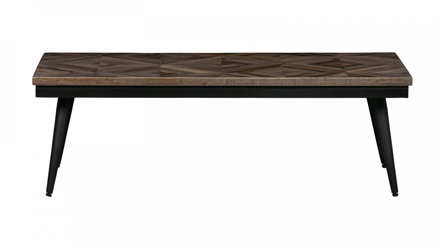 Table basse en teck et métal noir - Collection Rhombic - BePureHome