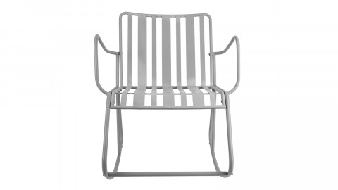 Rocking chair de jardin en métal gris - Collection Lines - Leitmotiv