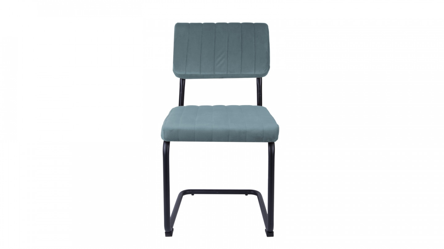 Lot de 2 chaises en velours bleu ciel - Collection Keen - Leitmotiv