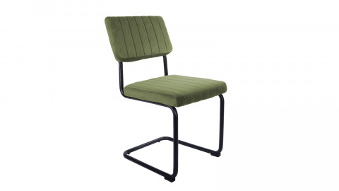Lot de 2 chaises en velours vert gazon - Collection Keen - Leitmotiv