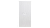 Armoire 2 portes en pin massif blanc - Collection Connect - Woood