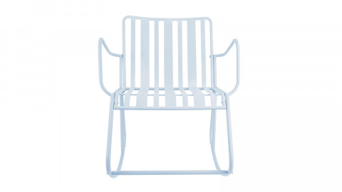 Rocking chair de jardin en métal bleu ciel - Collection Lines - Leitmotiv