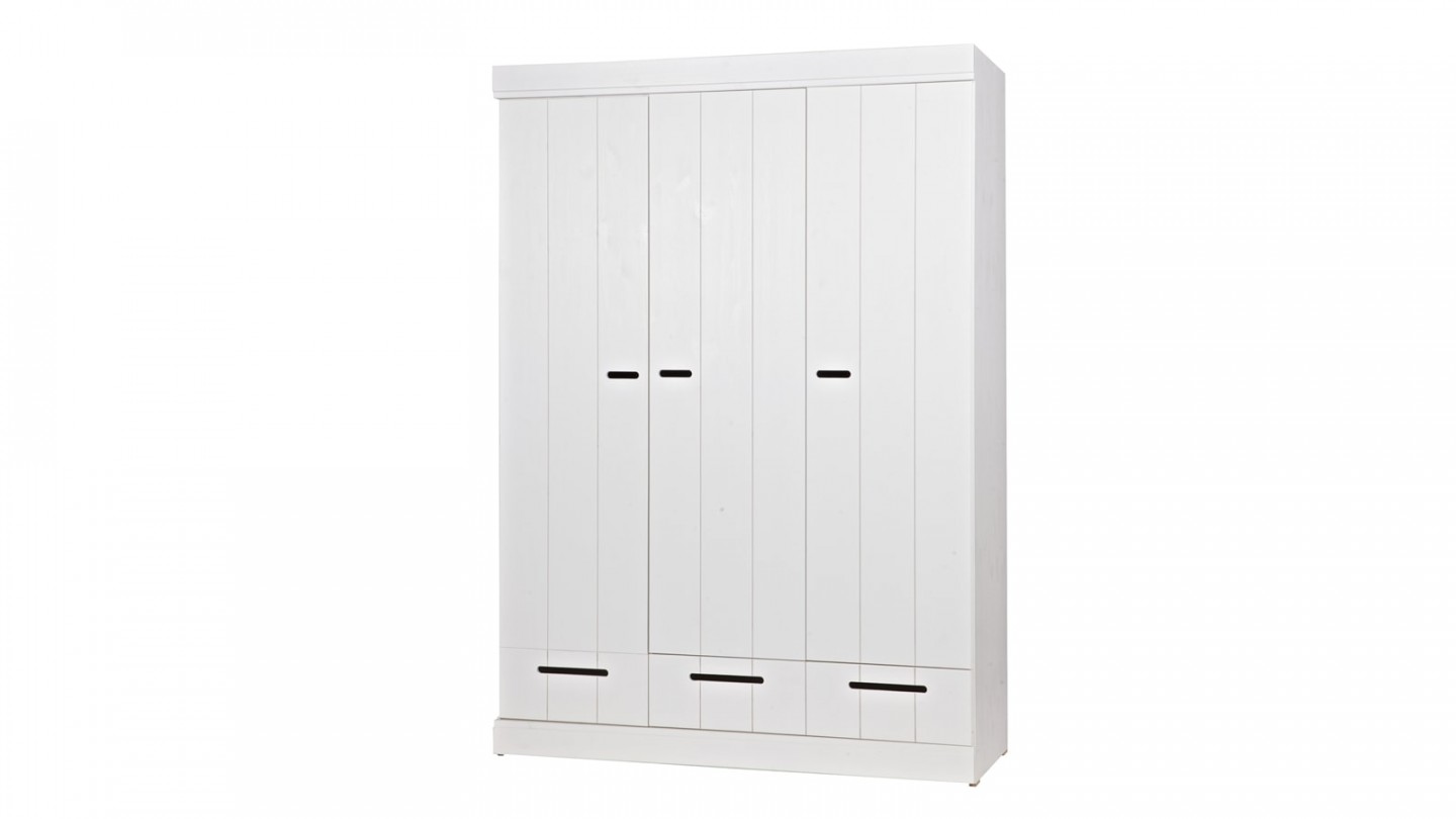 Dressings et armoires, meubles et rangements, Armoire de rangement LISBETH  5 portes 6 tiroirs blanc 250 x 236 cm hauteur