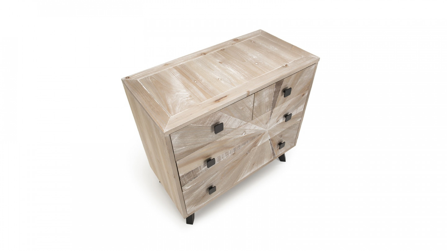Commode scandinave 4 tiroirs en pin - Collection Andy - Collection Mandy