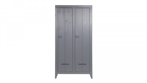 Kluis Armoire 2 Portes Pin Brosse Anthracite