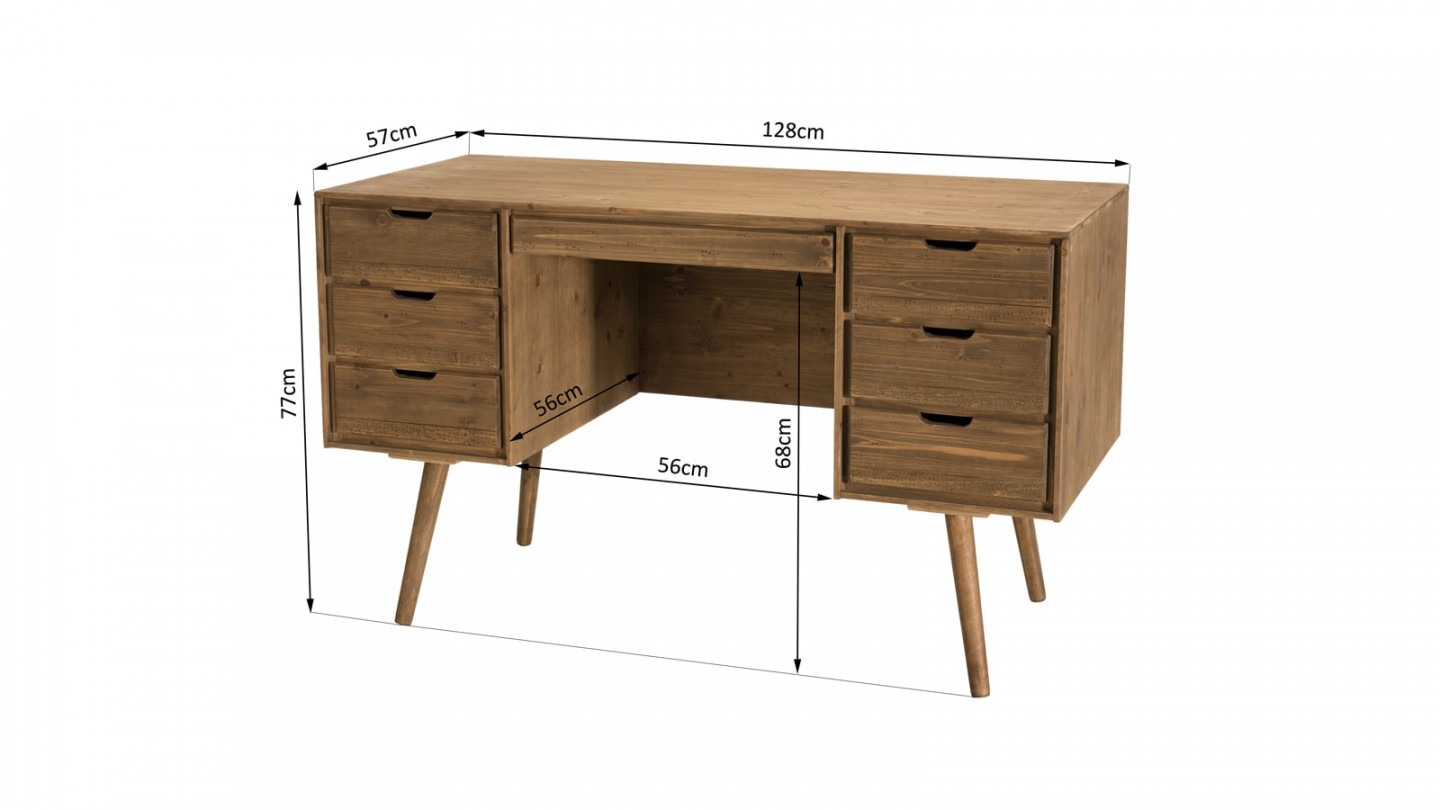 Commode scandinave 6 tiroirs en pin - Collection Andy