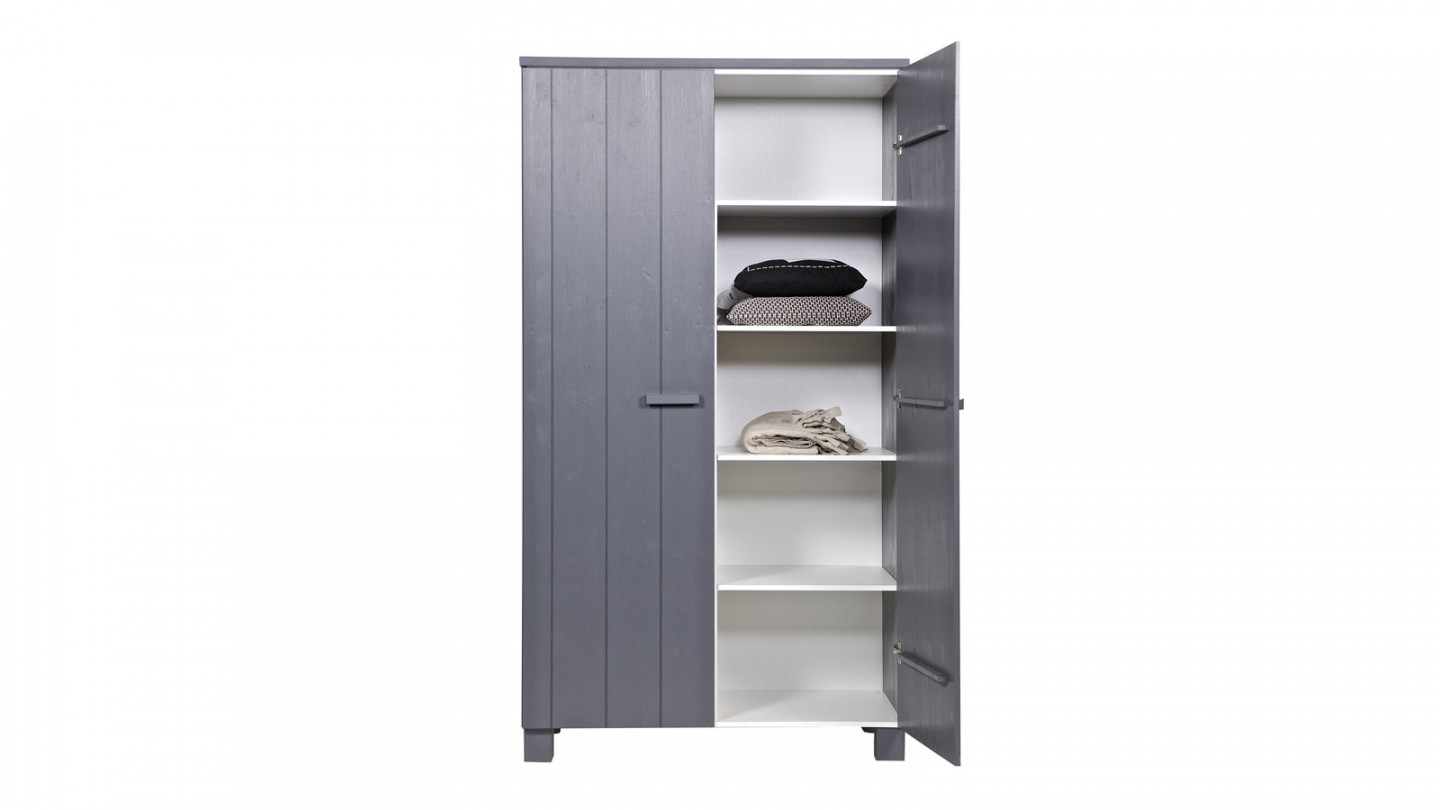 Dennis Armoire Pin Brosse Anthracite