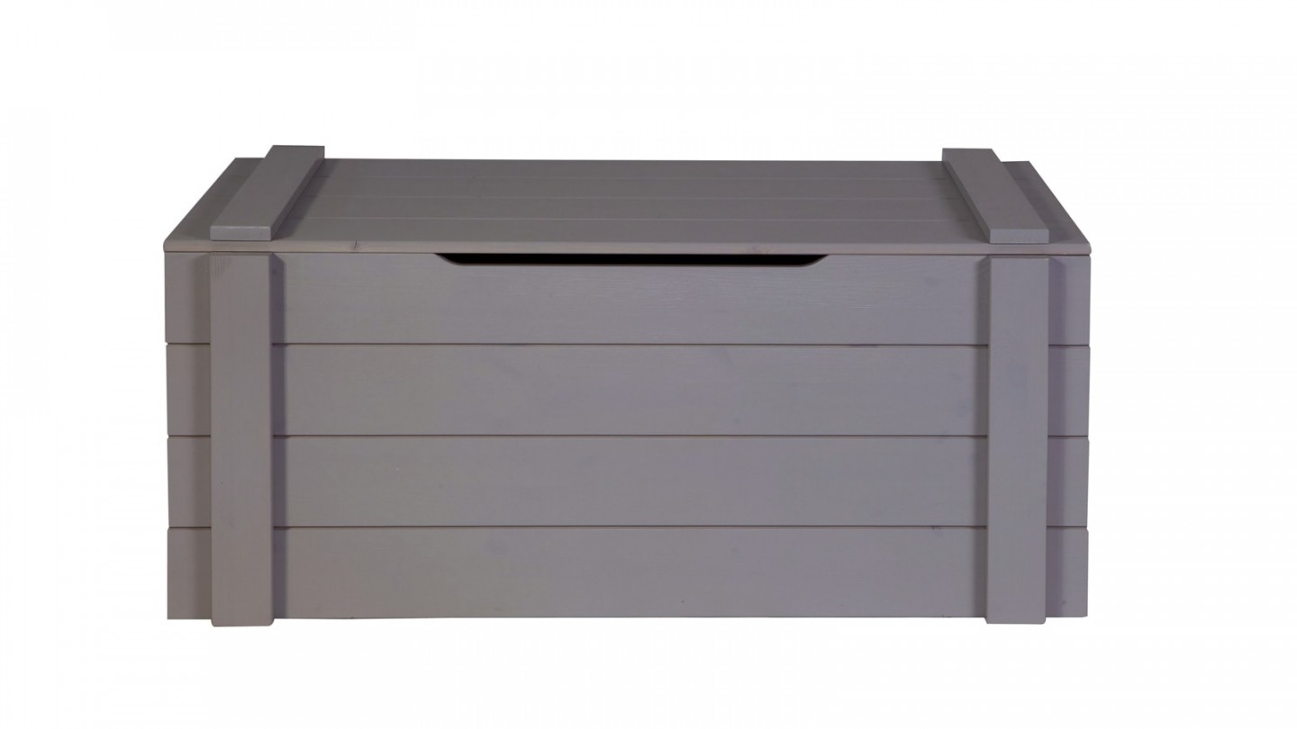 Coffre de rangement en pin massif gris anthracite - Dennis - Homifab