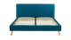 Lit adulte 140x190cm en tissu bleu canard avec tête de lit et sommier à lattes - Collection Gustave