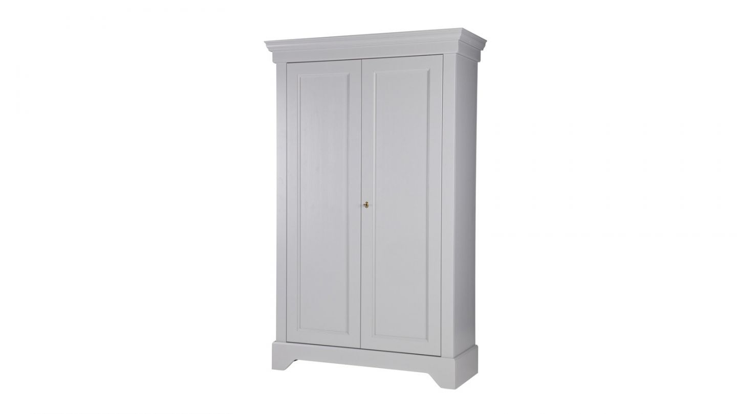 Armoire 2 portes en pin gris béton - Collection Isabel - Woood