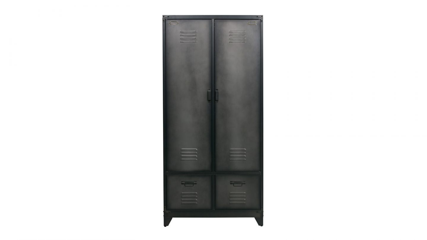 Vestiaire en métal noir 2 portes 2 tiroirs - Collection Locker - Vtwonen