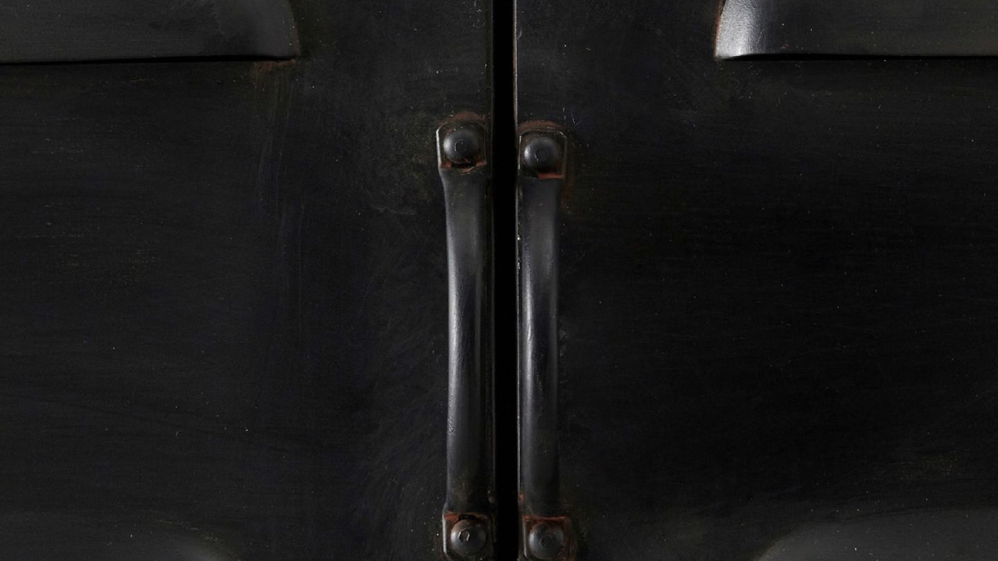 Armoire 6 portes en métal noir - Collection Boaz - Woood