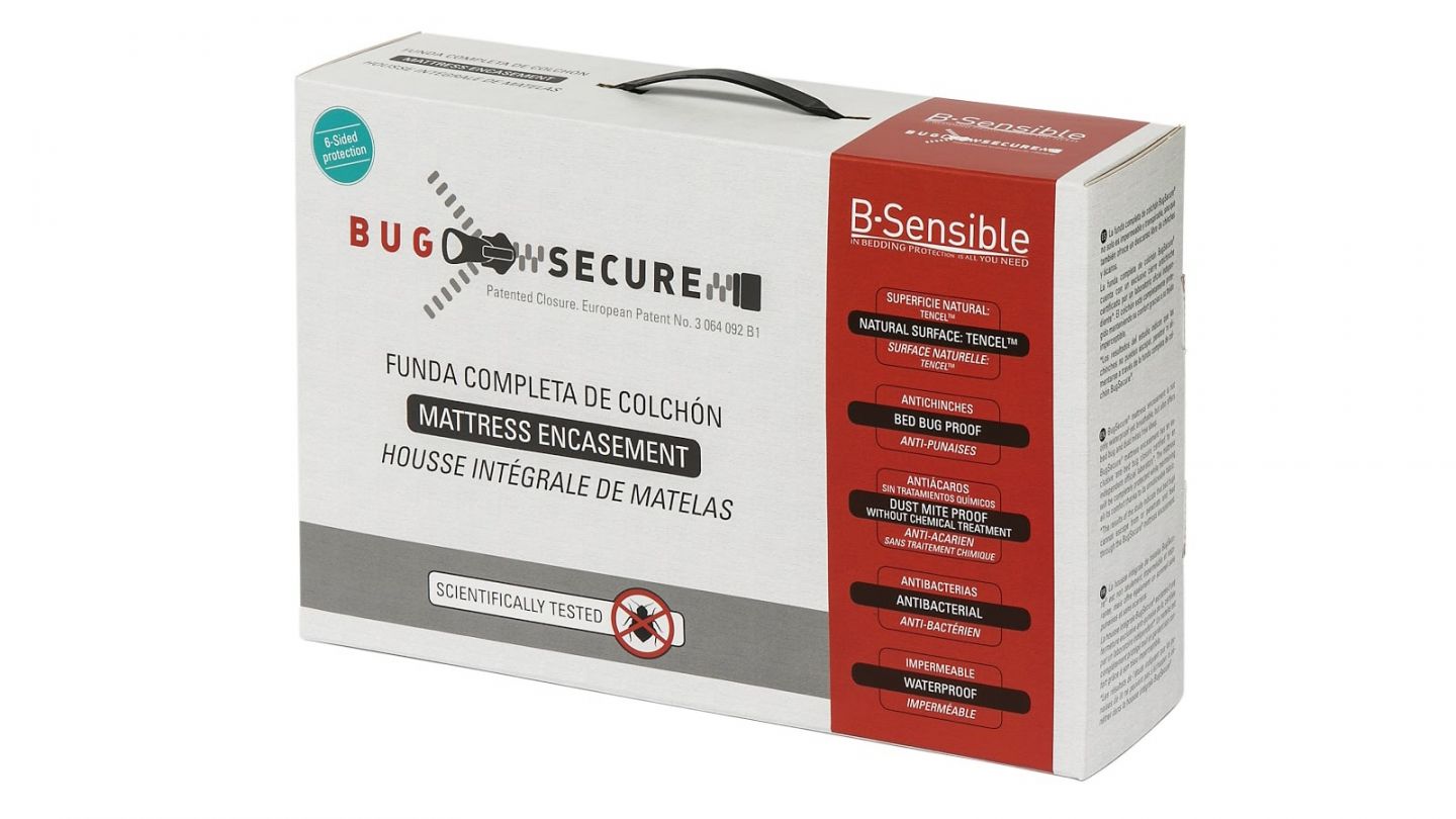 Housse de matelas anti punaises de lit 140x190cm bonnet 25cm - Collection Bug Secure - Bsensible