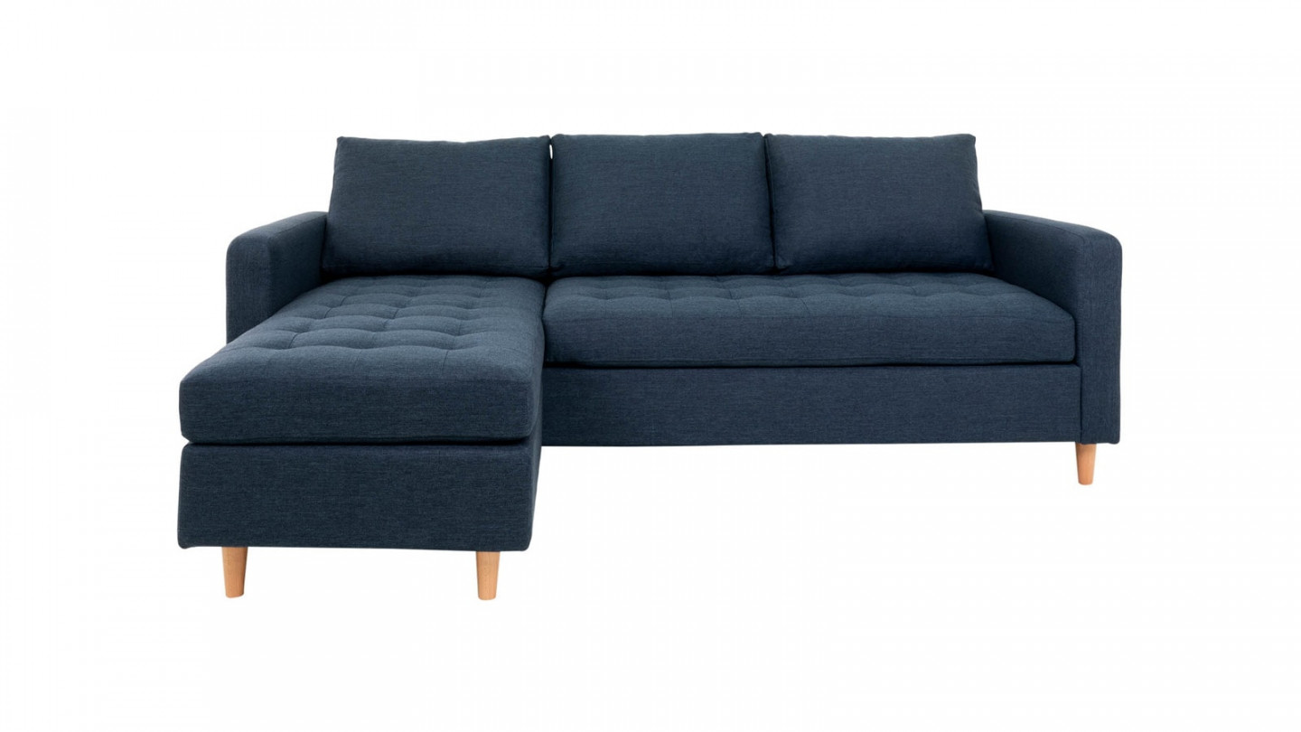 Canapé d'angle réversible en tissu bleu - Collection Firenze - House Nordic