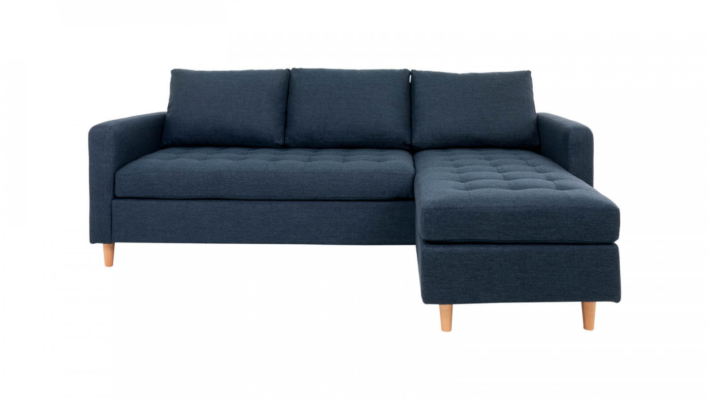 Canapé d'angle réversible en tissu bleu - Collection Firenze - House Nordic