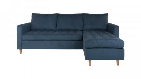 Canapé d'angle réversible en velours côtelé bleu - Collection Firenze - House Nordic