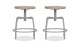Lot de 2 tabourets, assise en bois et pieds en métal, couleur piètement gris béton - Collection Emiel