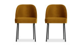 Lot de 2 chaises en velours moutarde - Vogue - BePureHome